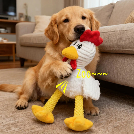 DOG PLUSH : coq résistant qui couine, petit jouet en peluche en forme de poulet cru, jouet à mâcher indestructible pour chiens, accessoires pour chiots et animaux de compagnie Burva
